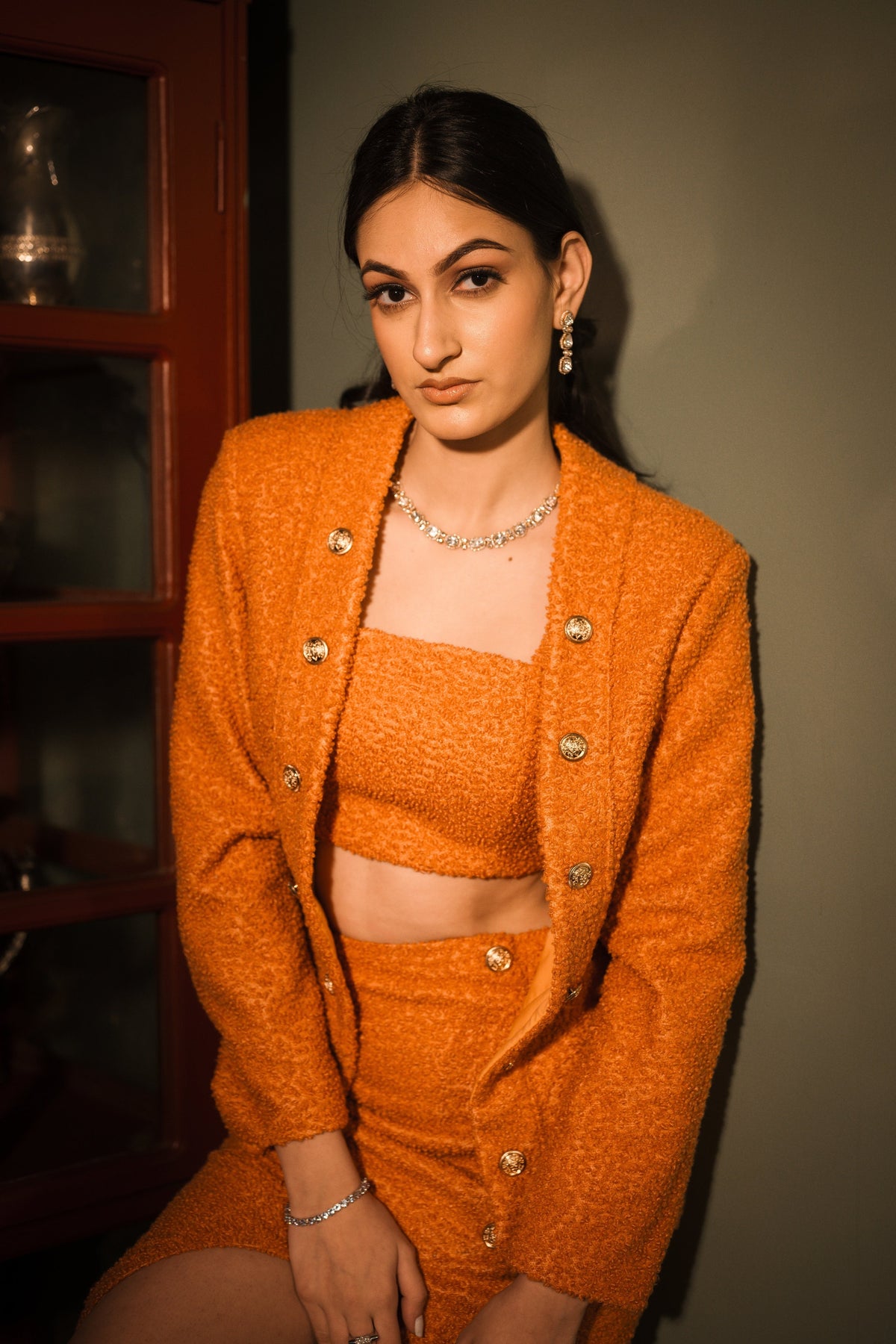 Orange woolen blazer set – photo 6