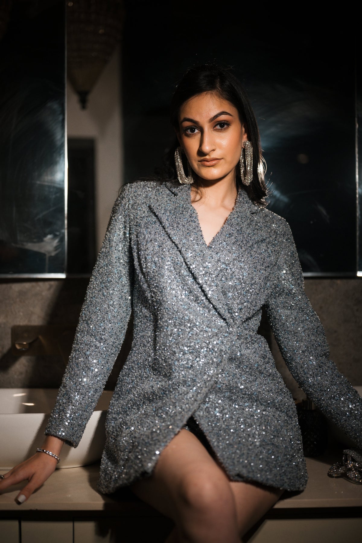 Silver sequins blazer set – photo 4