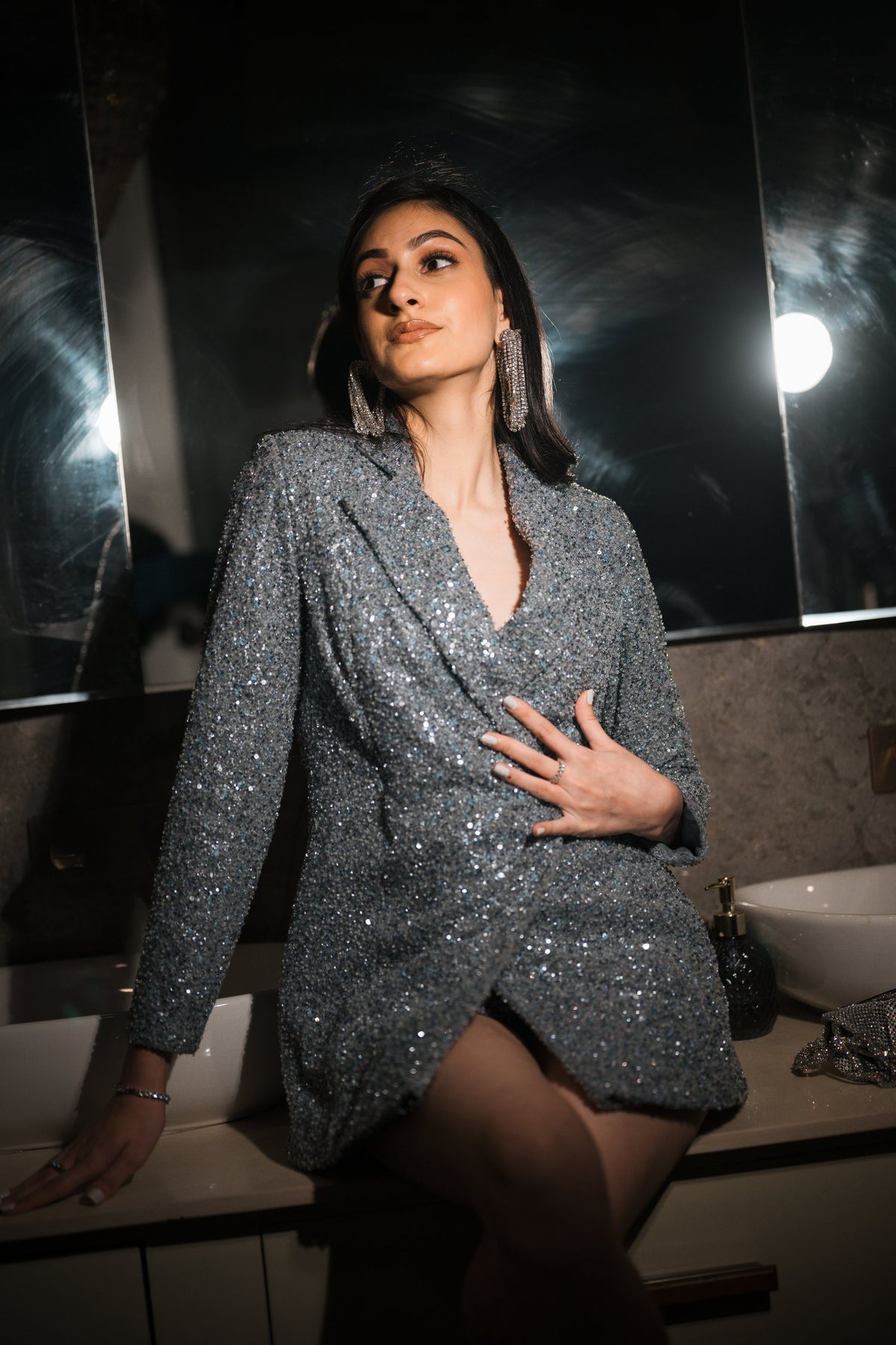 Silver sequins blazer set – photo 5