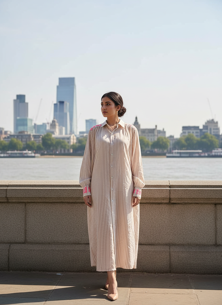 Scripted Stripe Flow Maxi Dress