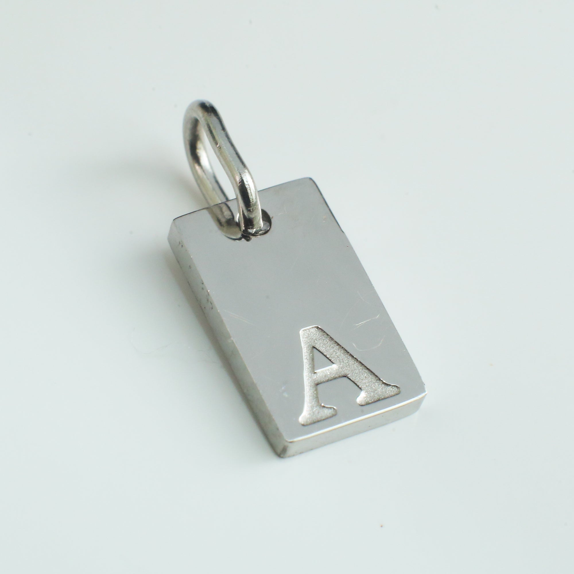Dainty Alphabet Charm Silver  - A