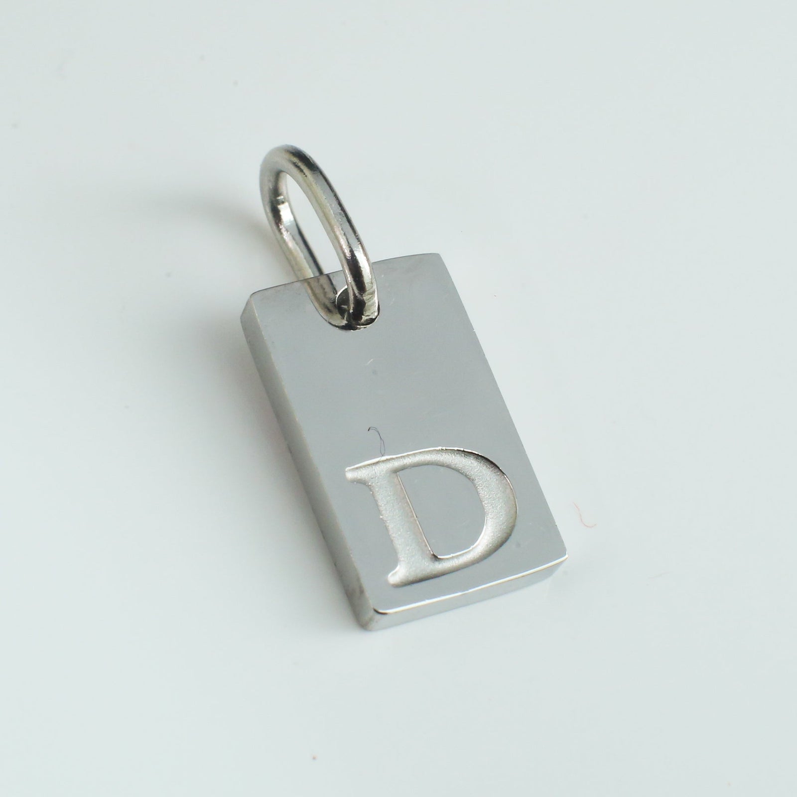 Dainty Alphabet Charm Silver  - D