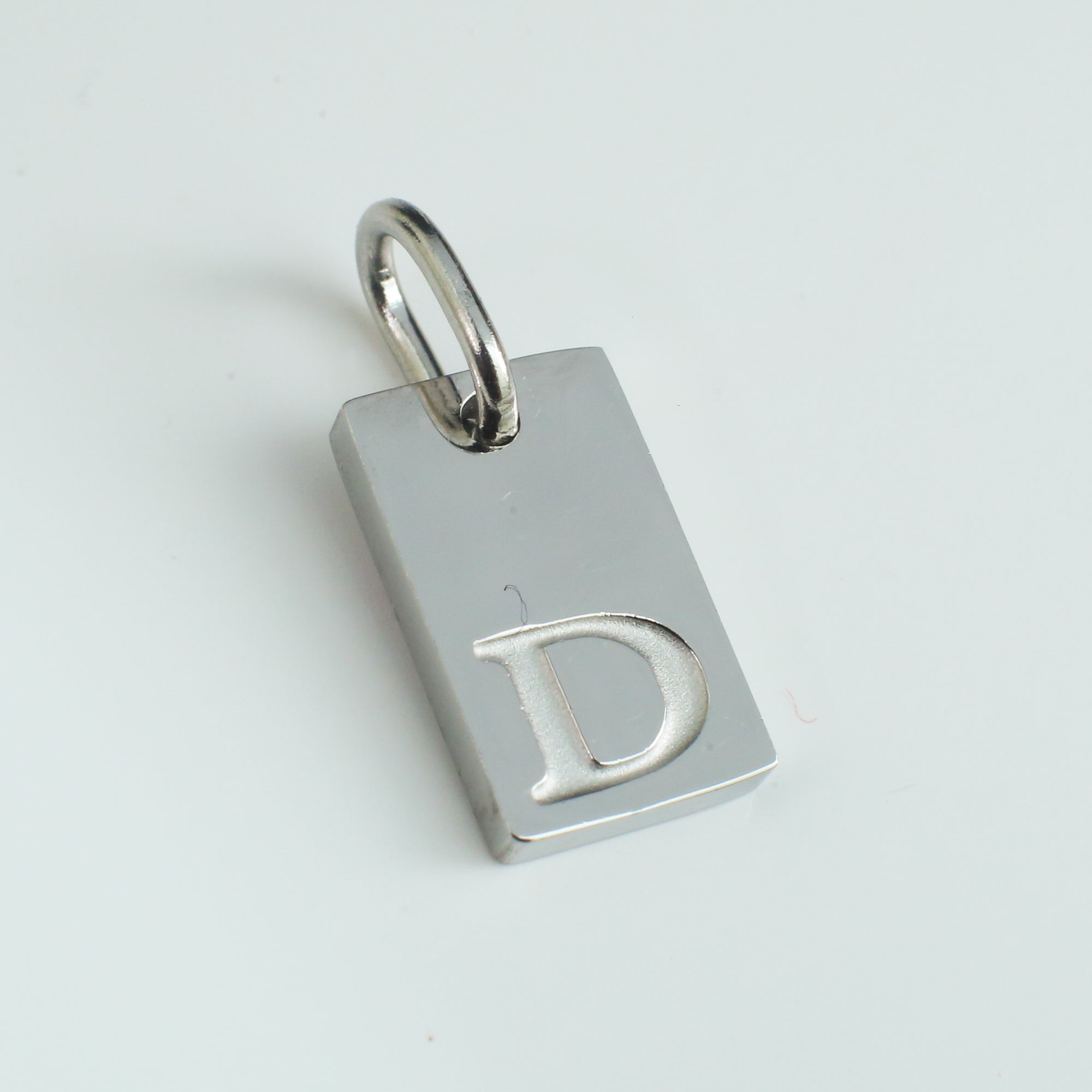 Dainty Alphabet Charm Silver  - D