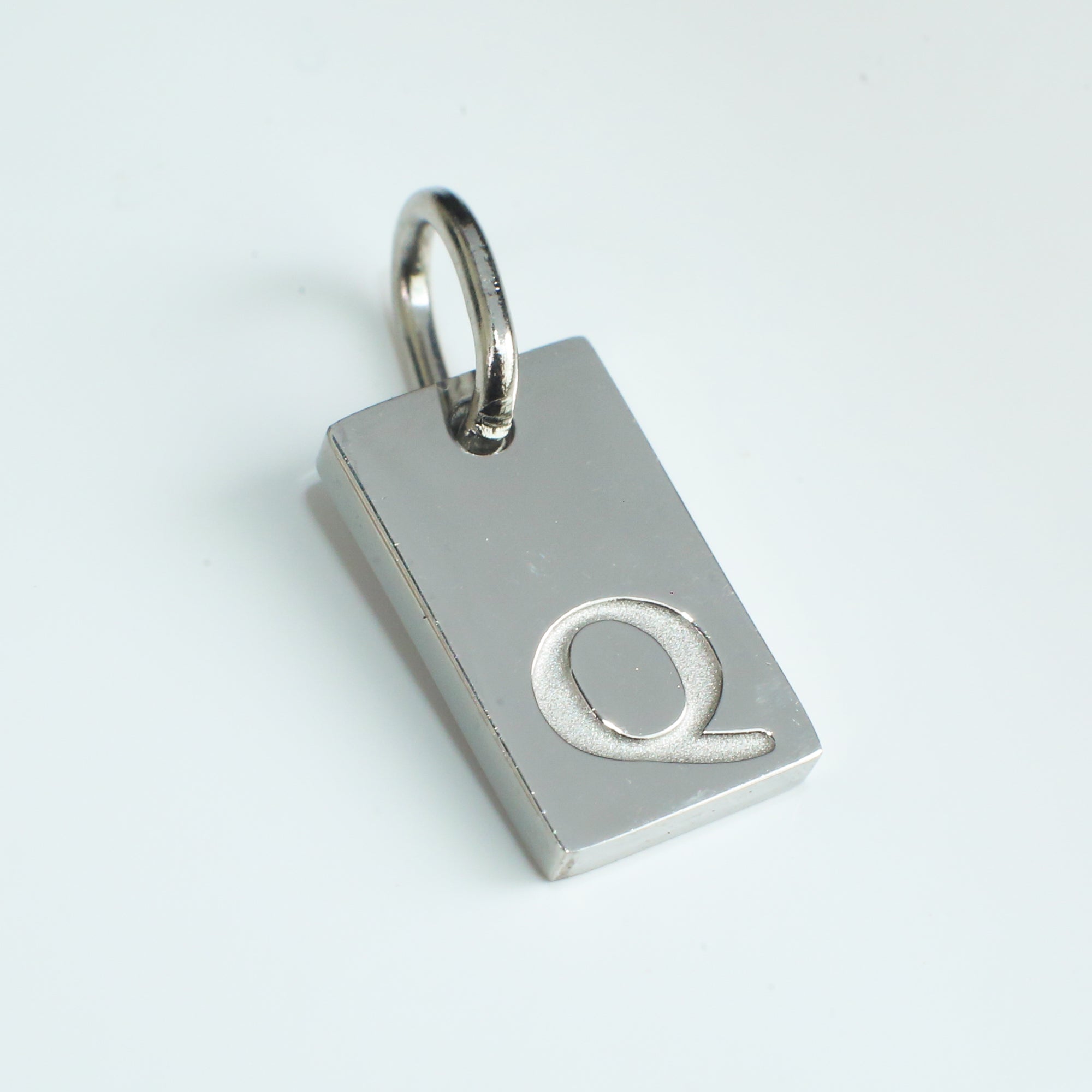 Dainty Alphabet Charm Silver  - Q