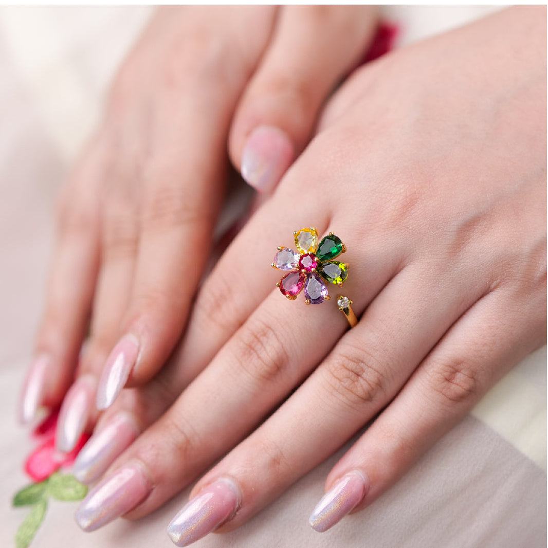 Rainbow Fidget Spinner Adjustable Ring – photo 1