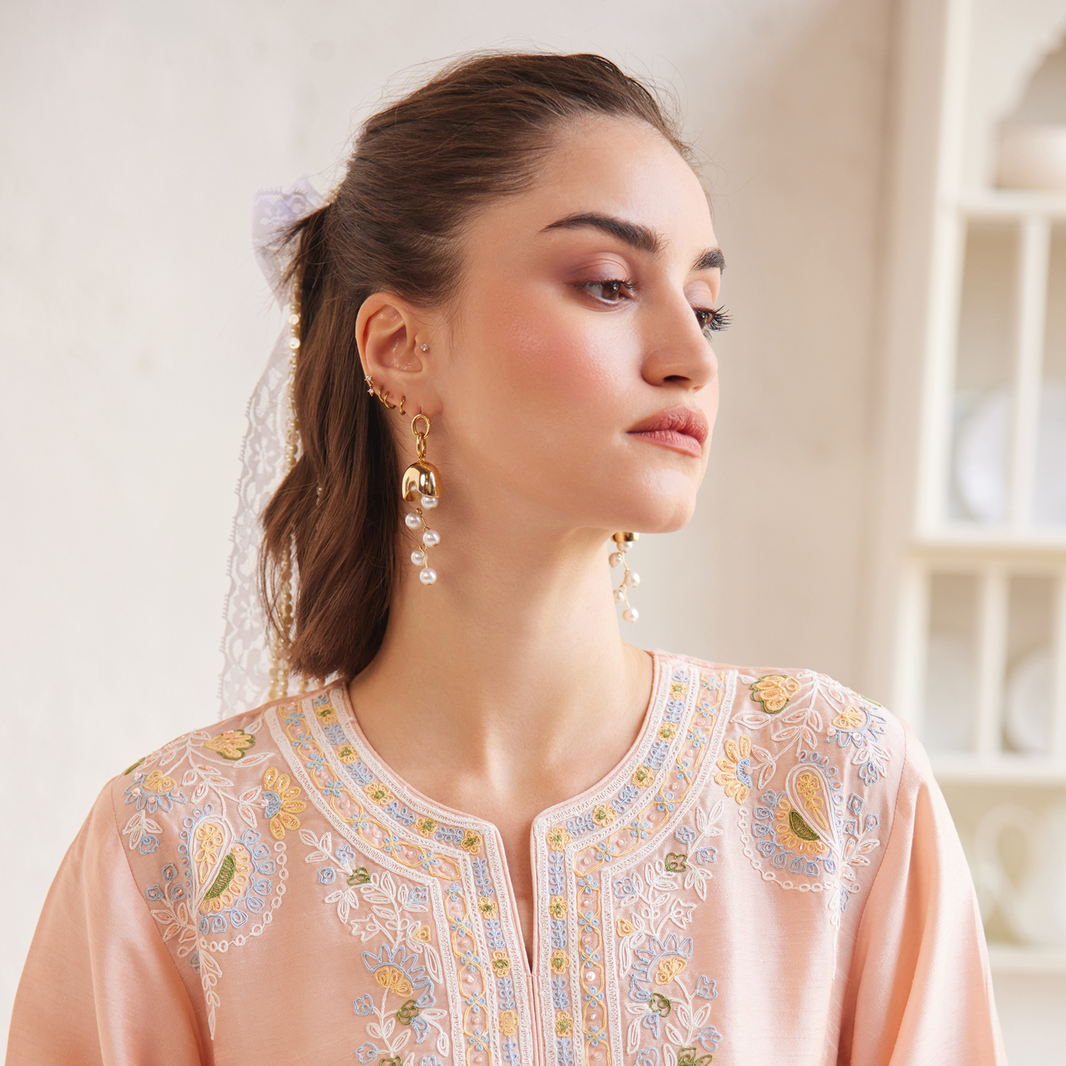 Bell Earrings with Pearl – photo 1