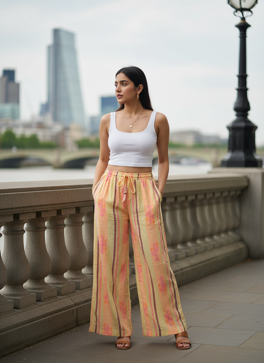 Watercolour Cacti Flow Trousers