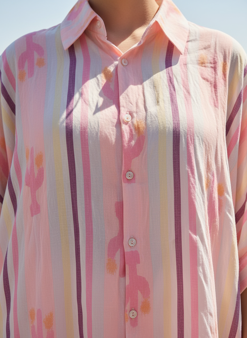 Watercolour Cacti Resort Shirt