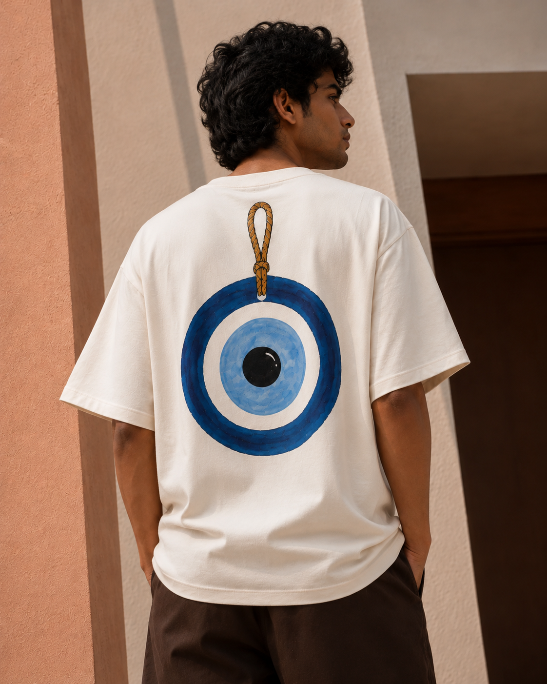 Evil Eye Charm Unisex Oversized Tee
