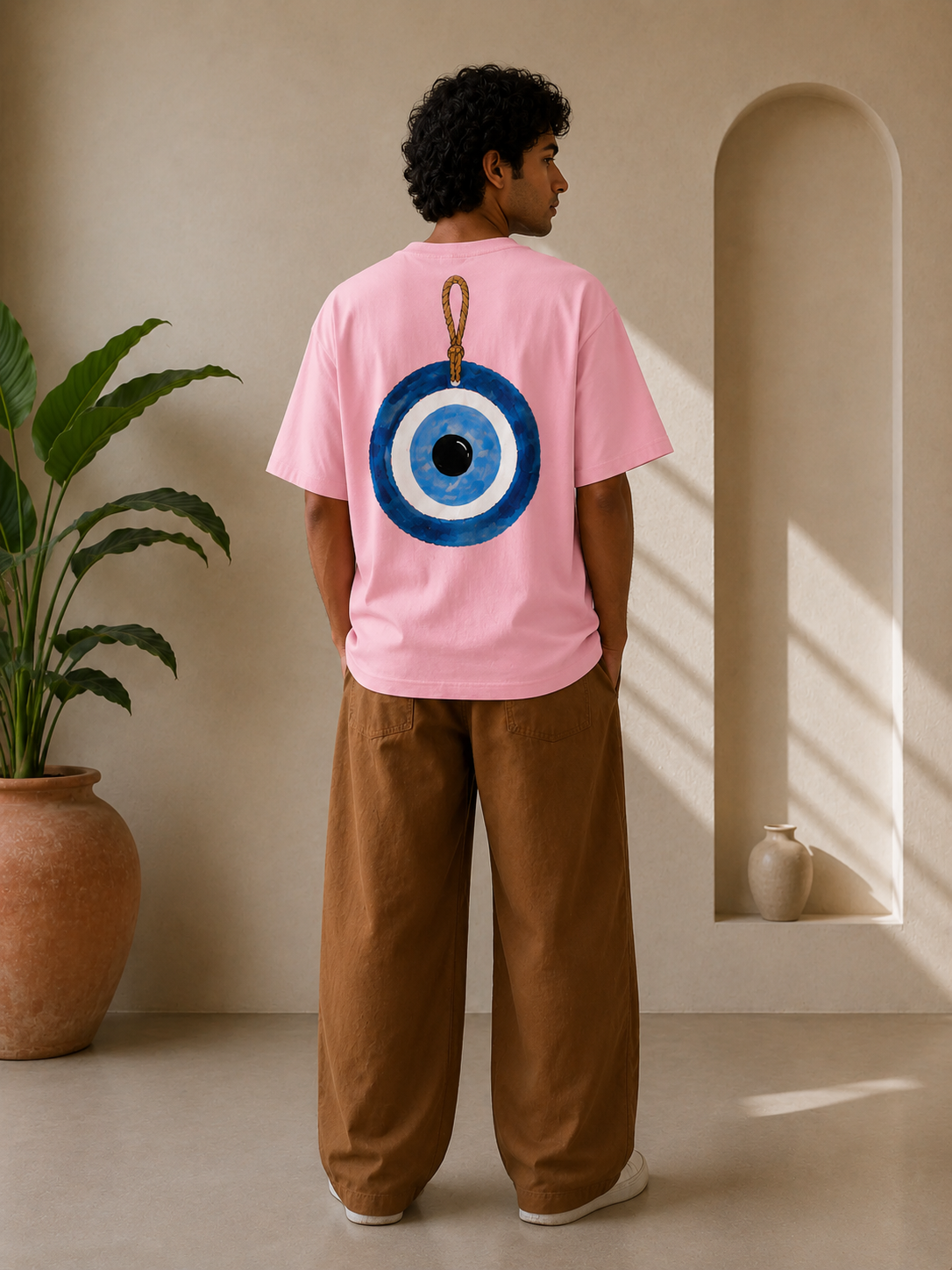 Evil Eye Charm Unisex Oversized Tee