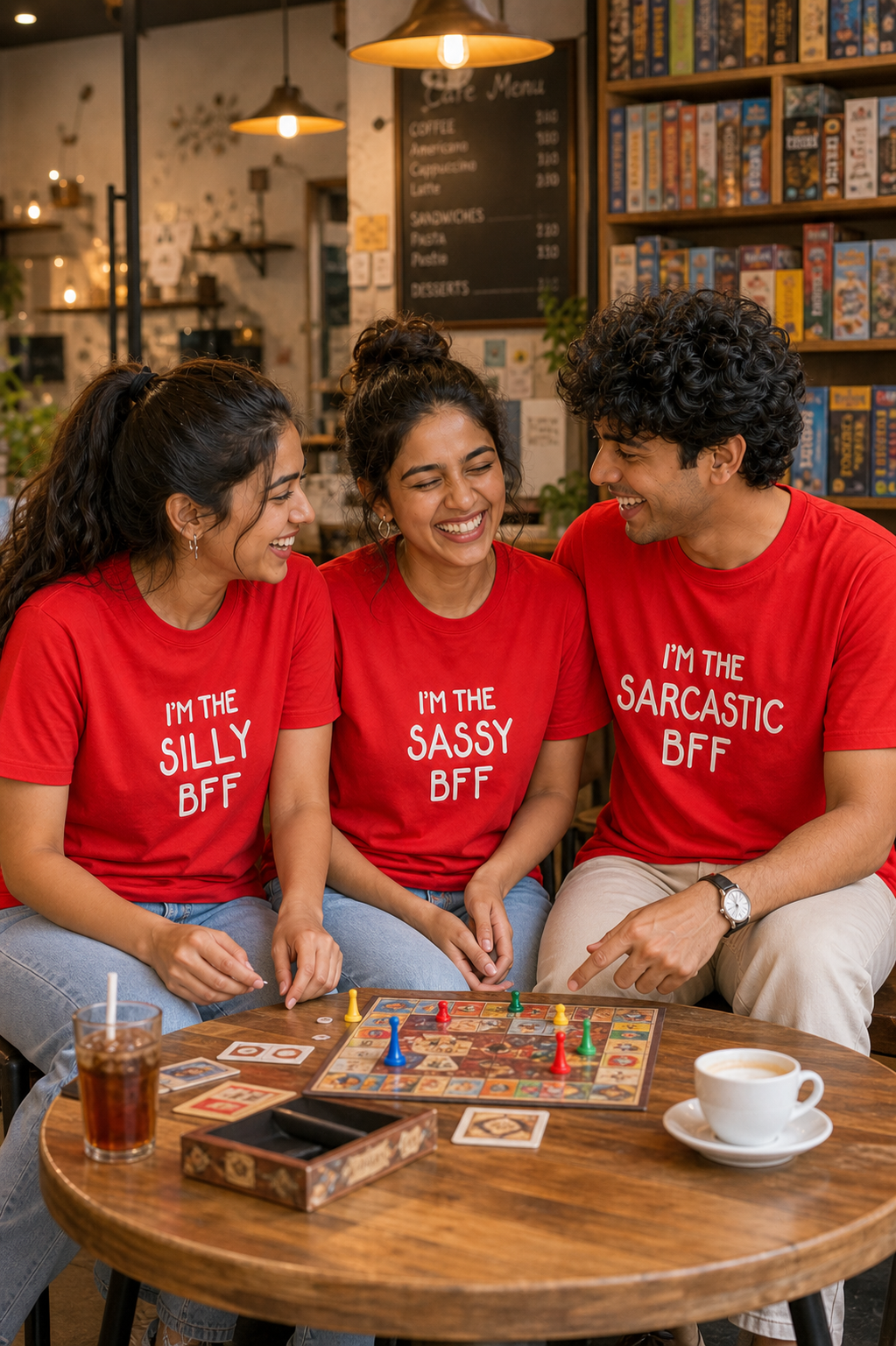 Sassy BFF / Silly BFF / Sarcastic BFF Unisex Matching T-Shirts – White Red