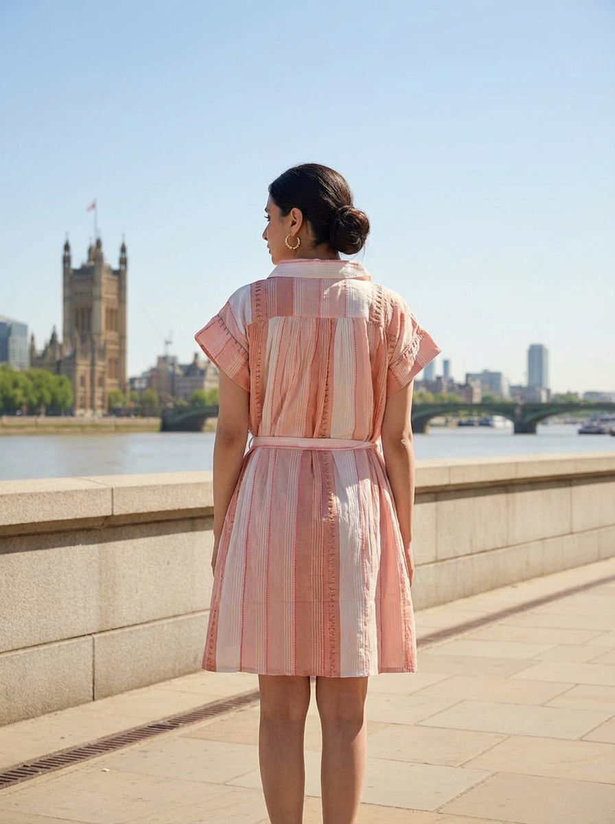 Wild Bloom Embroidered Shirt Dress