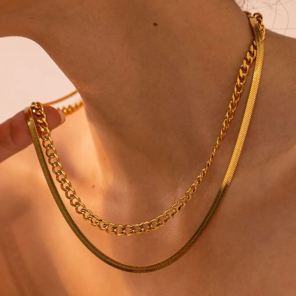 Double Layered Gold Necklace – photo 1