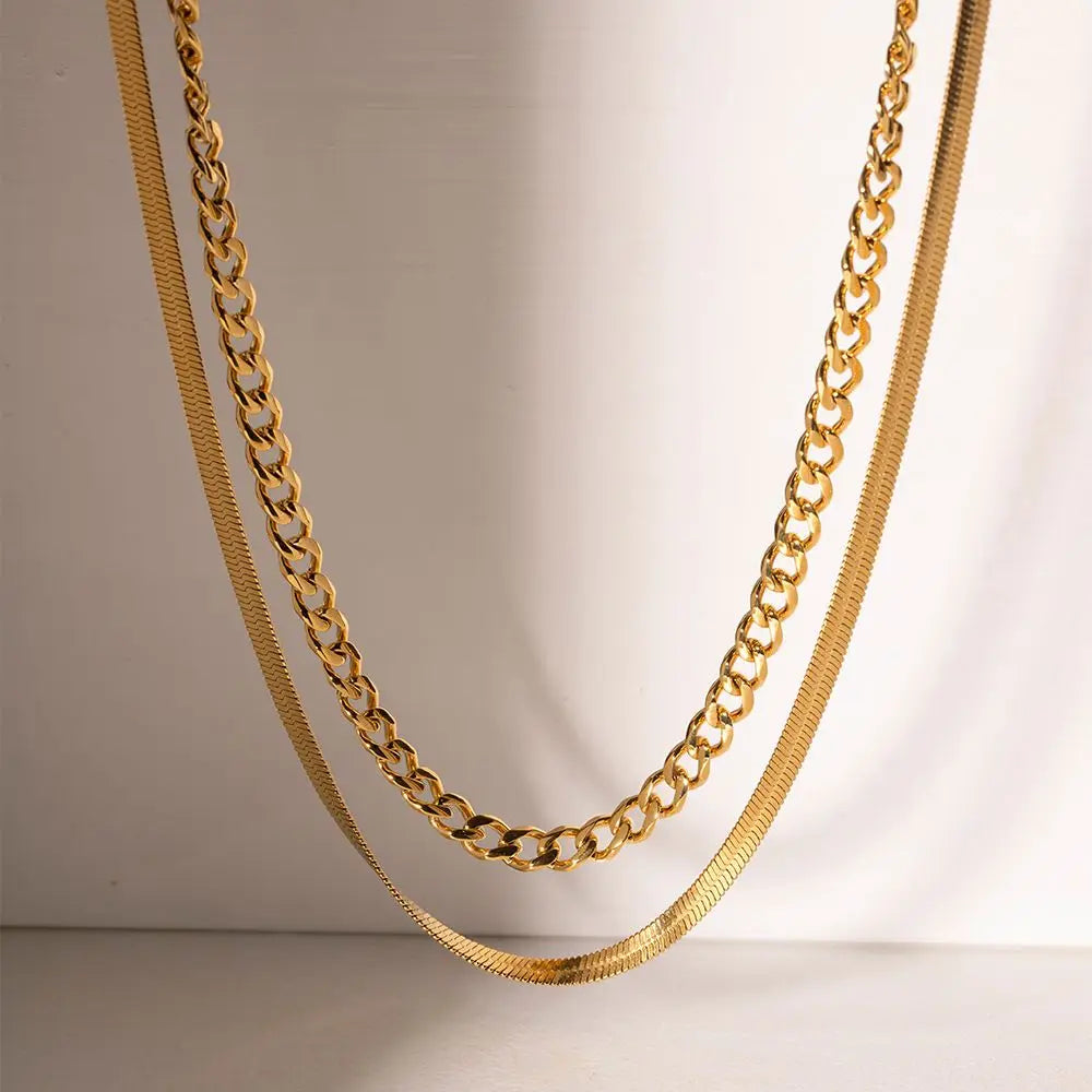 Double Layered Gold Necklace – photo 3