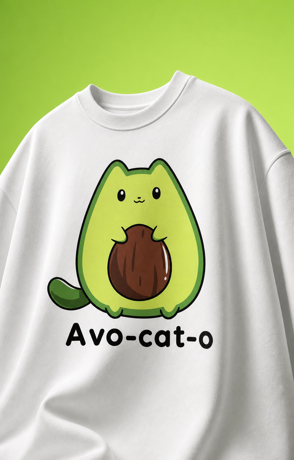 Avo-cat-o Unisex Oversized Tee in white - front