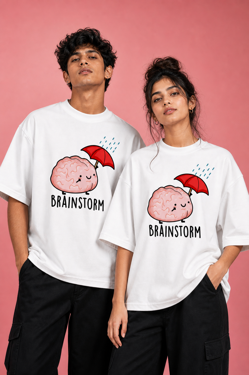 Brainstorm Unisex Oversized Tee - front view