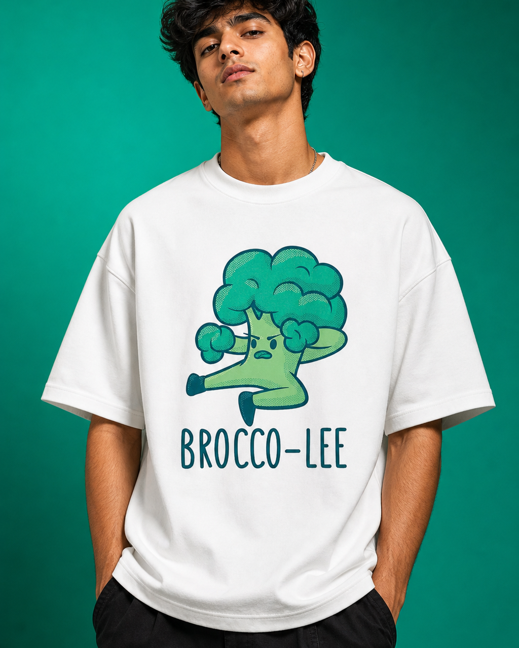 Brocco-Lee Unisex Oversized Tee - male model styling