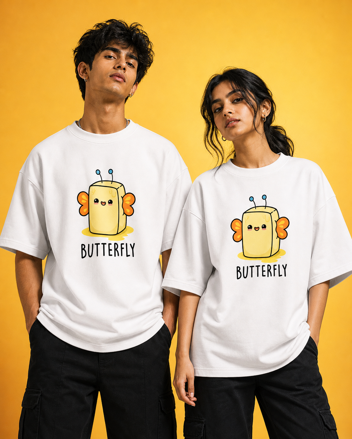 Butterfly Unisex Oversized Tee - front view