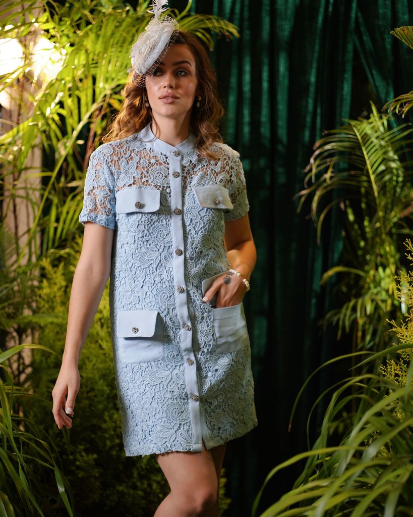 Ice Blue Lace shirt dress – photo 2