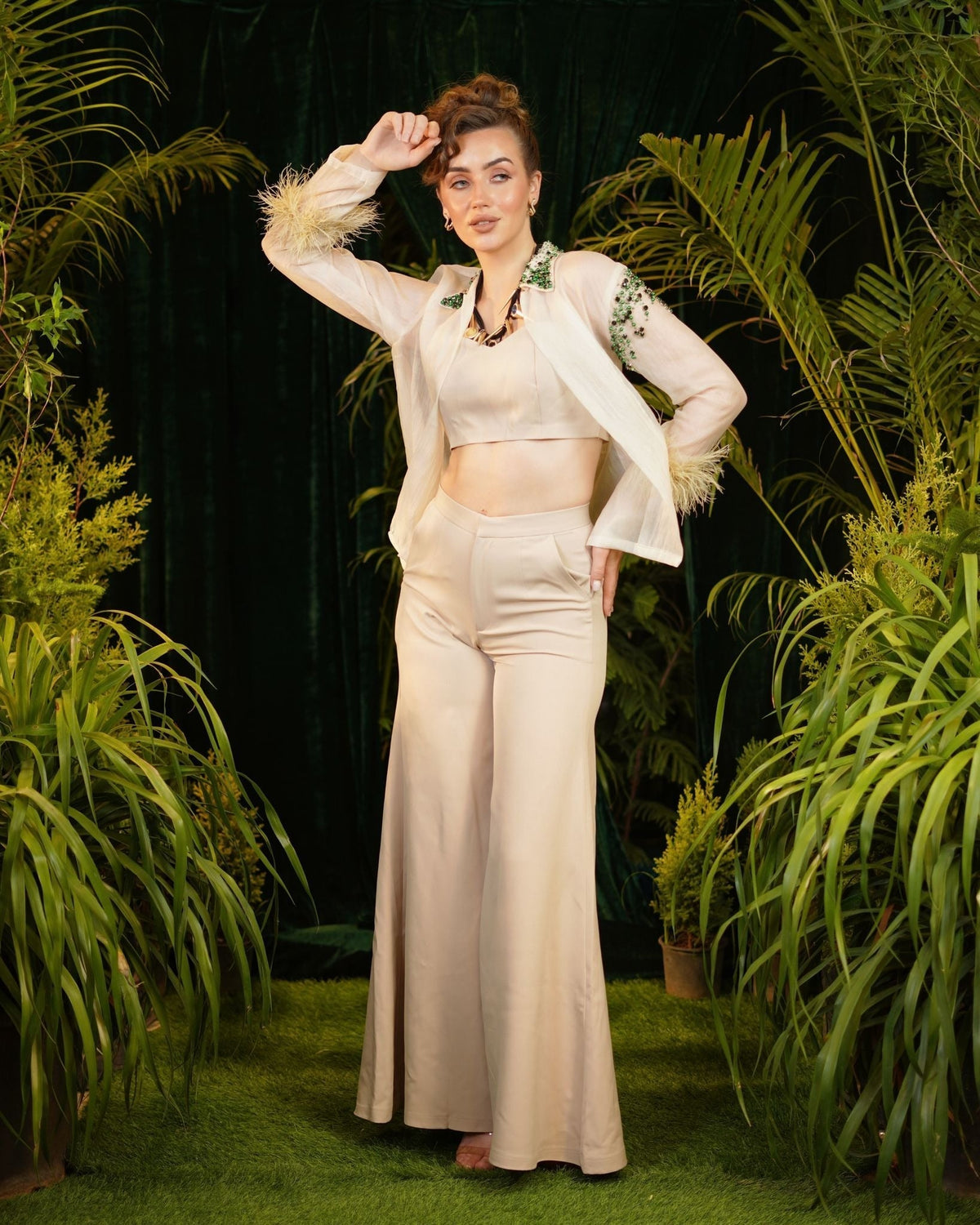 organza feather stones coord – photo 1