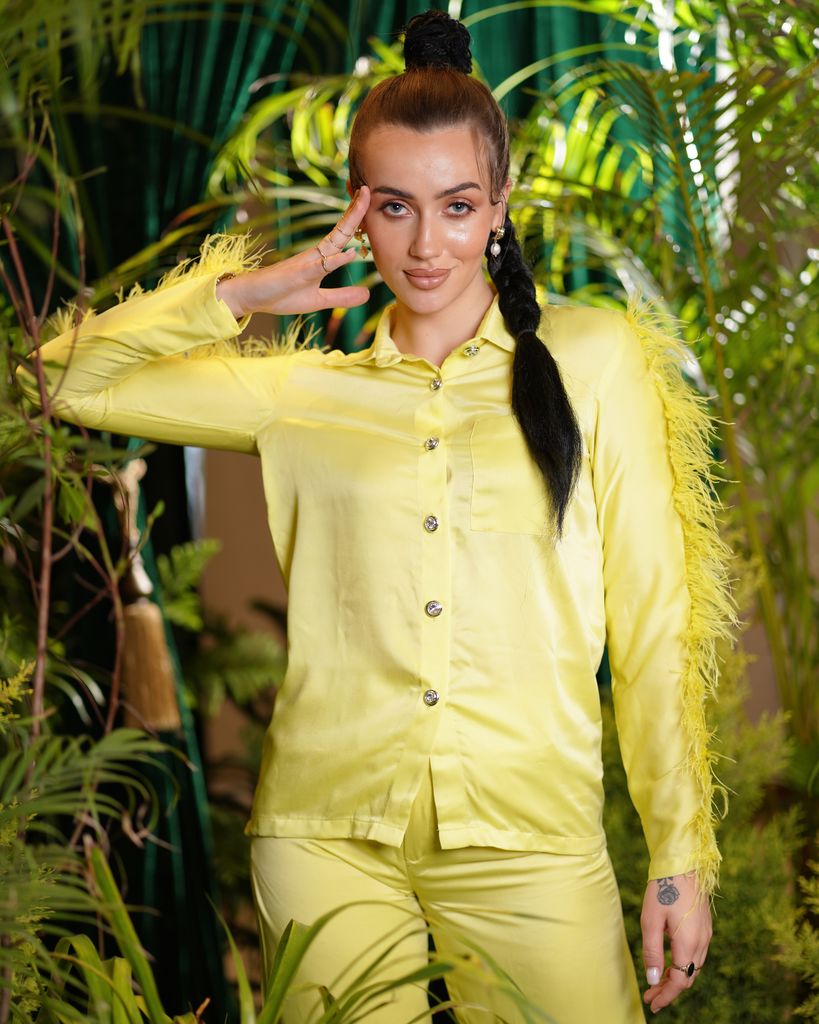 Yellow feather coord set – photo 1