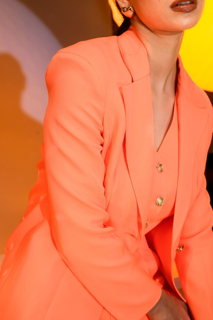 Orange three piece blazer set – photo 2
