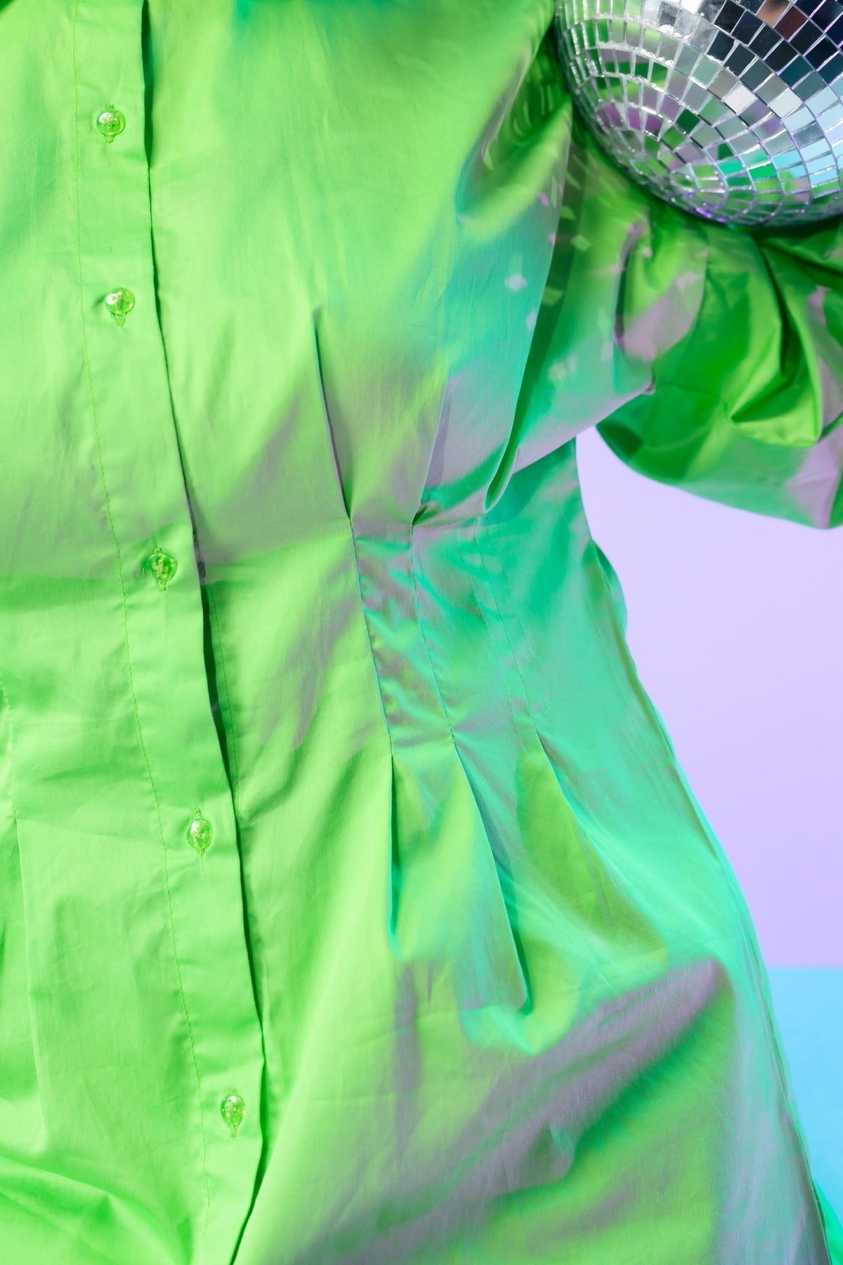 Green cotton shirt dress – photo 5