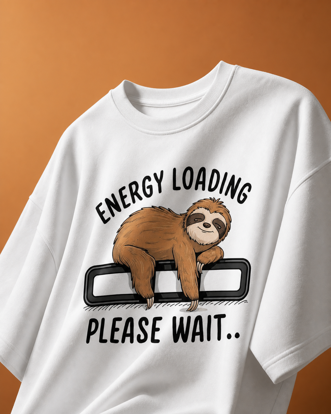 Energy Loading Please Wait Unisex Oversized Tee in white - front