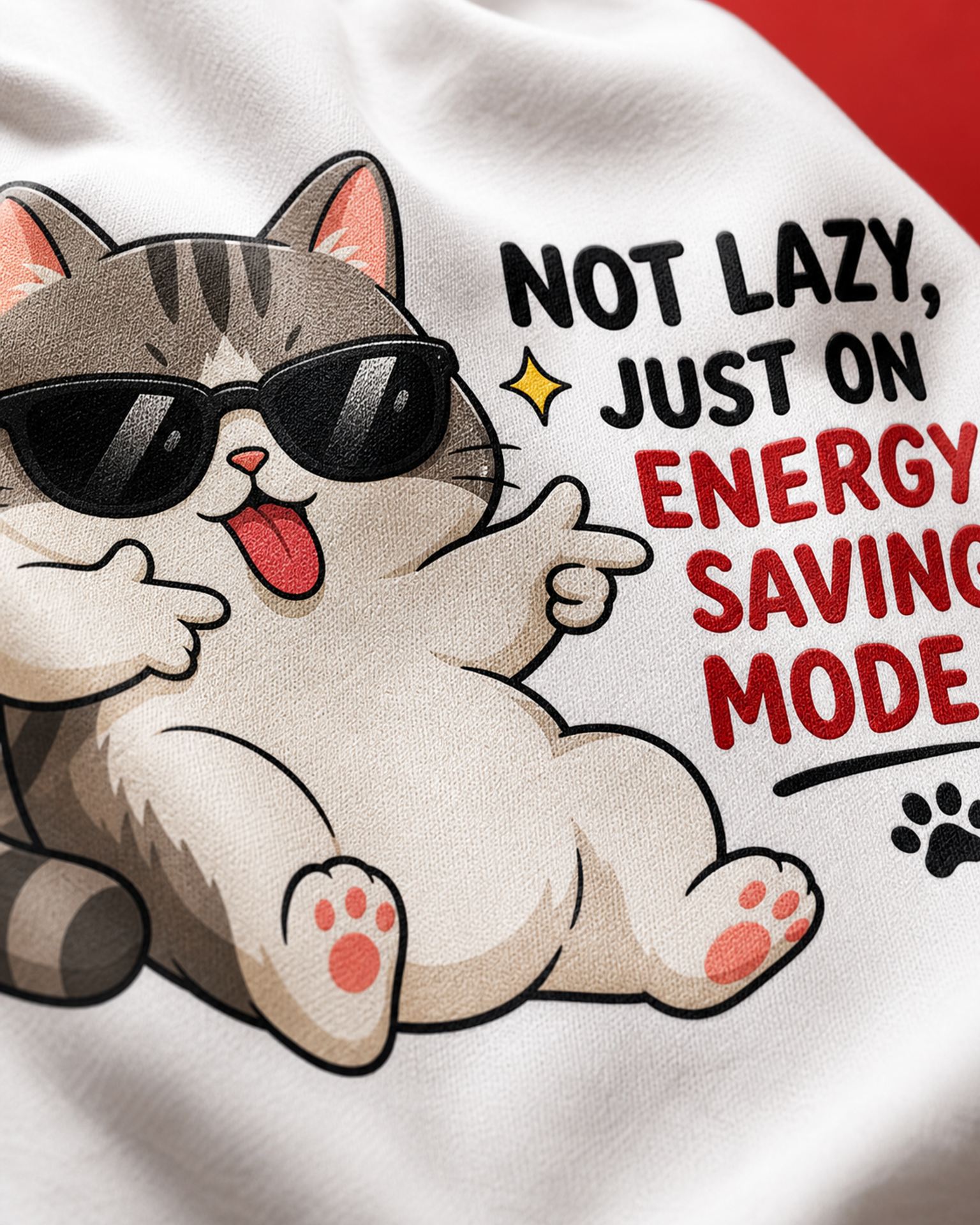 Energy Saving Mode Unisex Oversized Tee in white - closeup