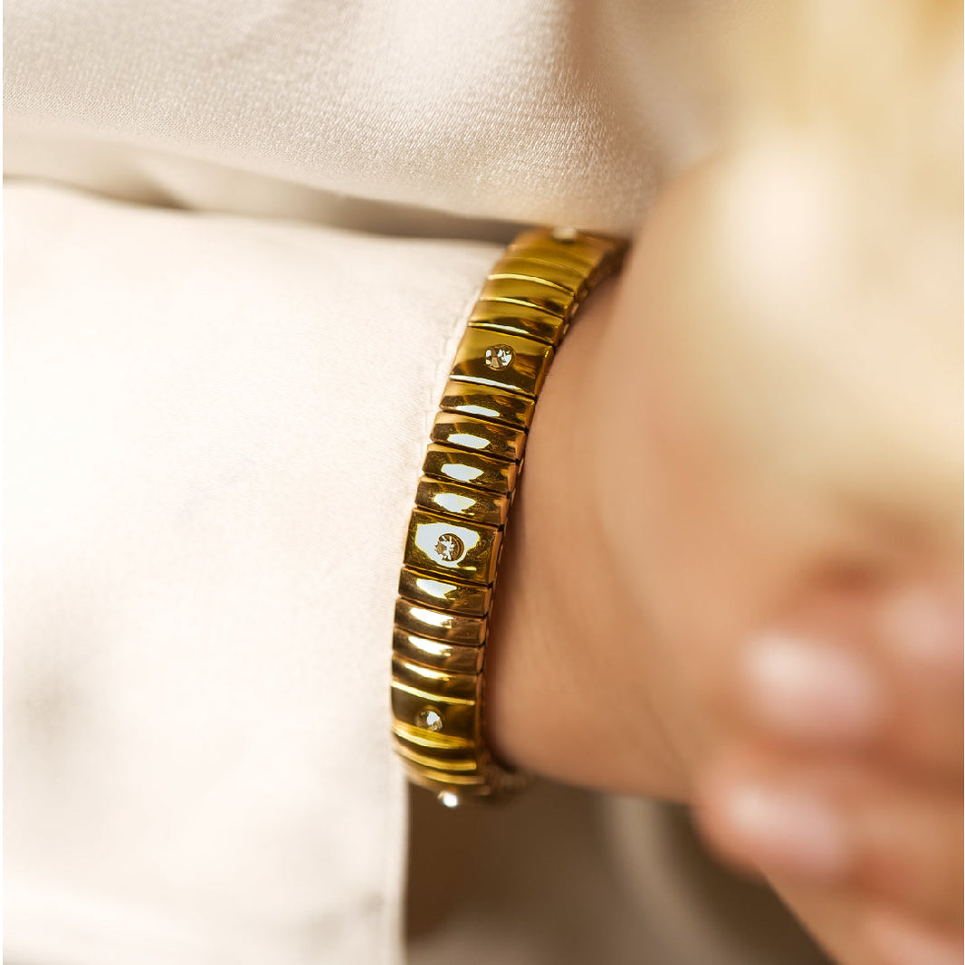 Gold with Zirconia Stretchable Bangle – photo 1