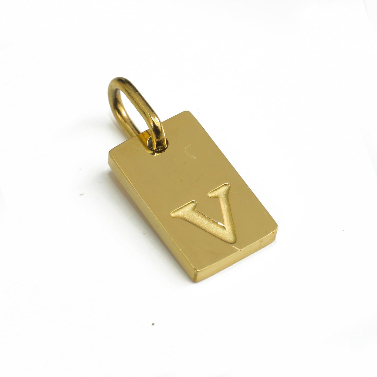 Dainty Alphabet Charm Gold  - V