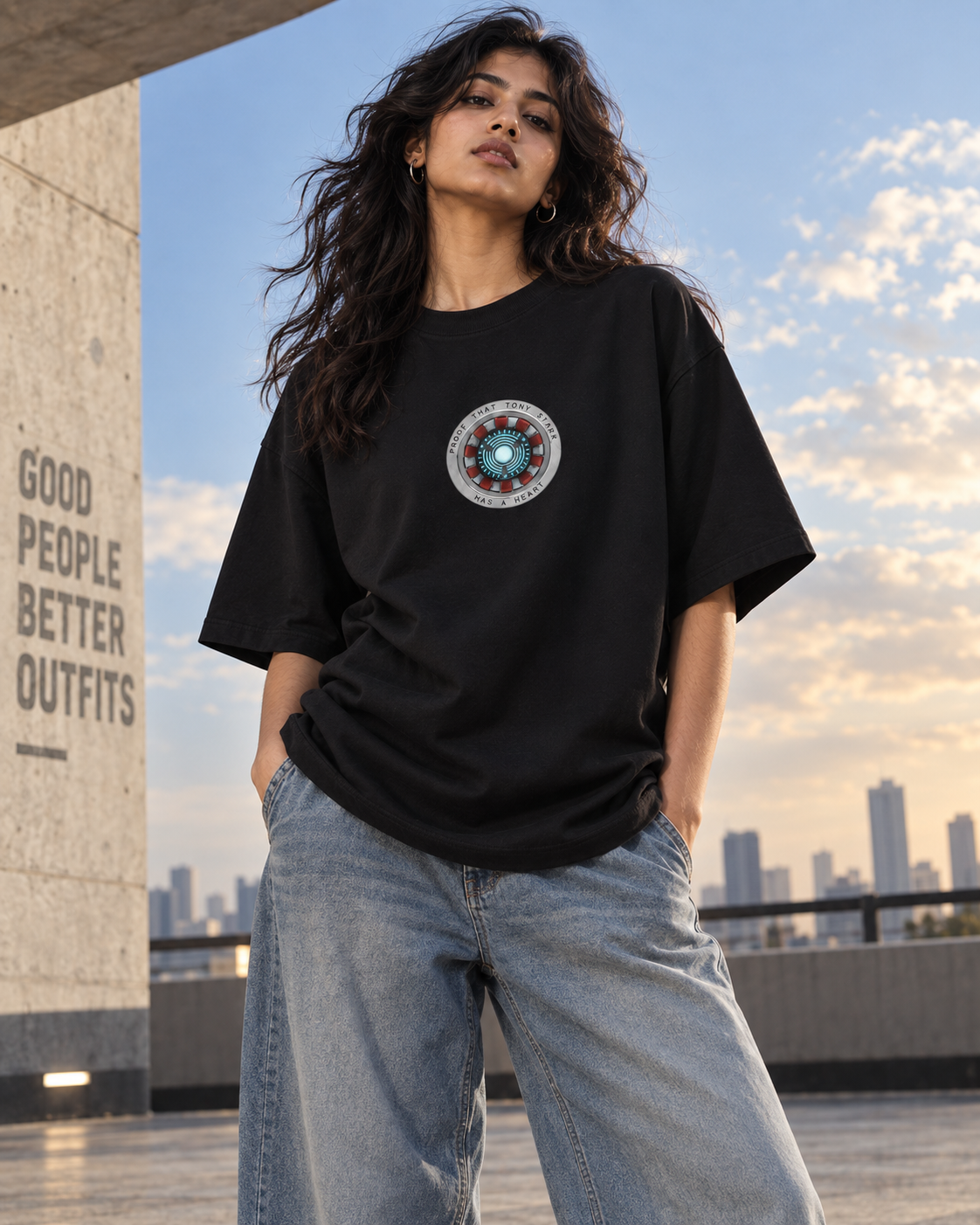 Heart of a Hero Arc Reactor — Black — oversized styling #Color_Black