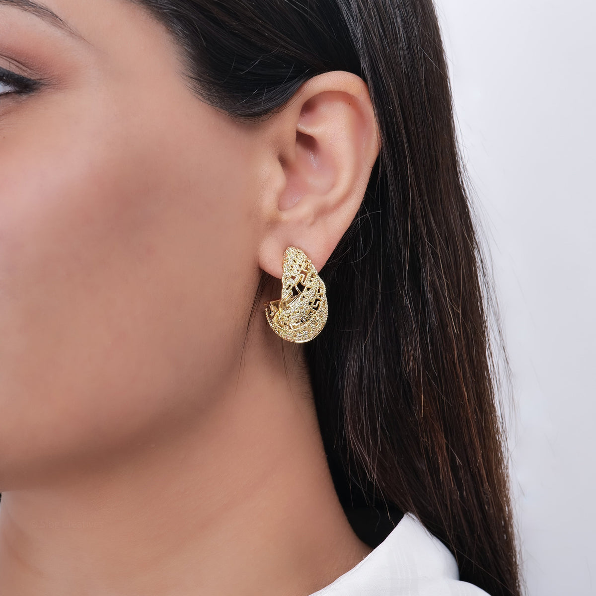 Mughal Teardrops – worn by a model