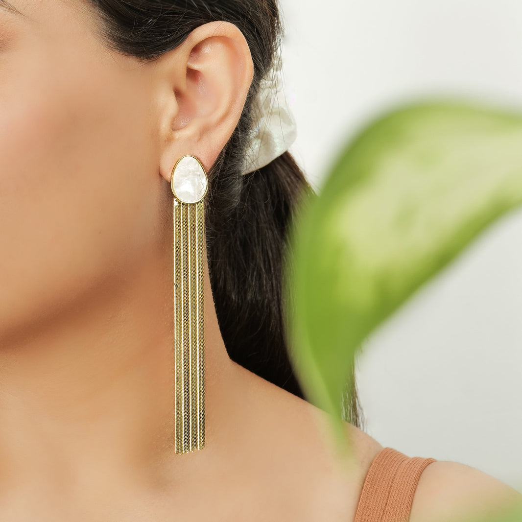 Medusa Earrings – worn by a model
