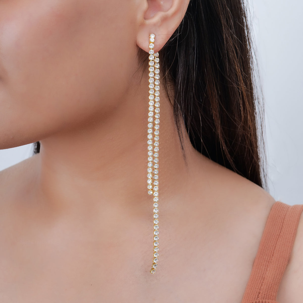 Red Carpet Danglers – worn by a model