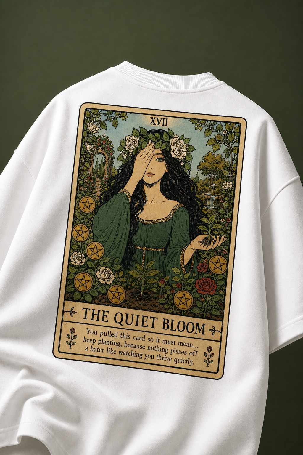 The Quiet Bloom Unisex Oversized Tee - back view