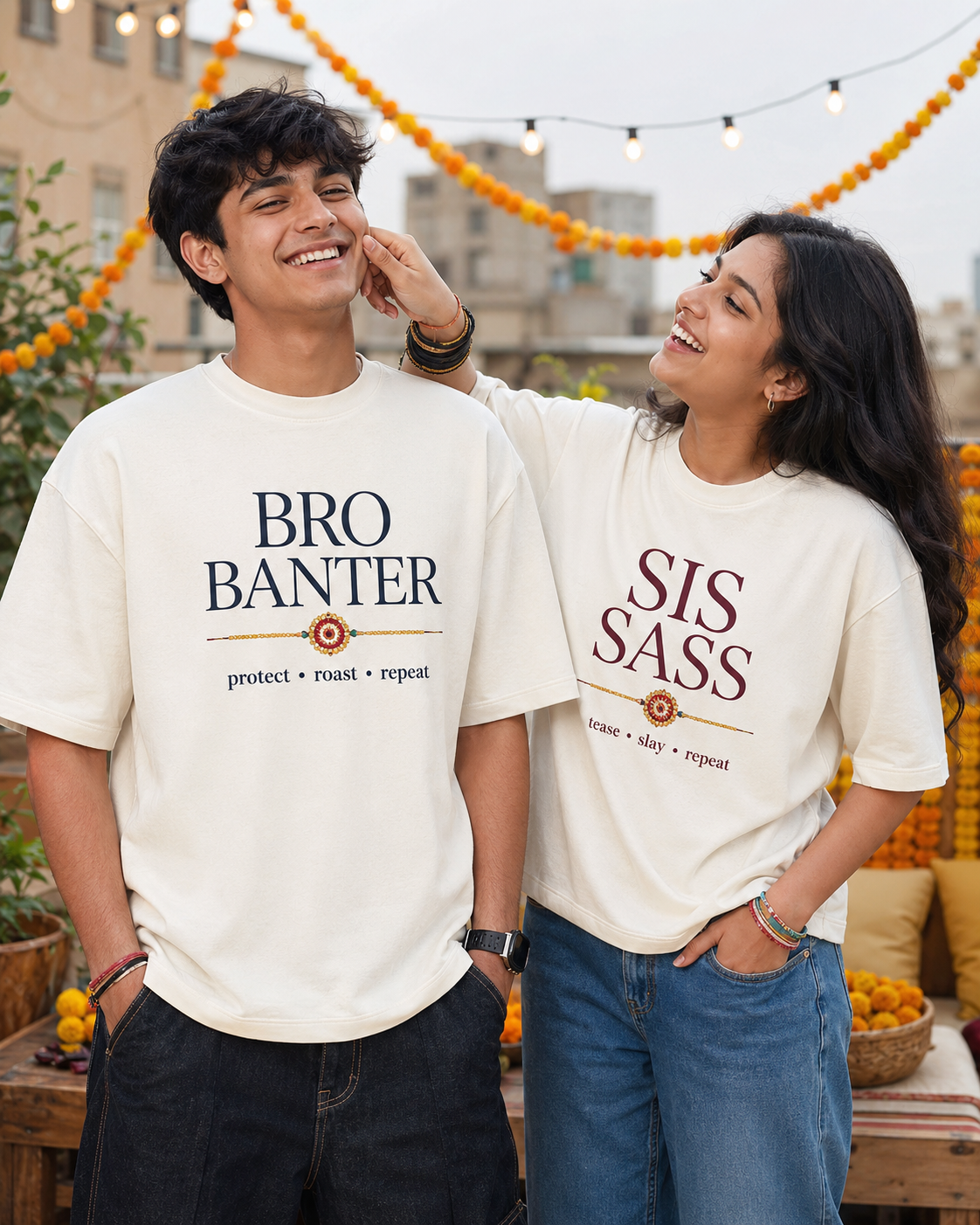Bro Banter / Sis Sass Personalised Unisex T-Shirt - Oversized - featured view