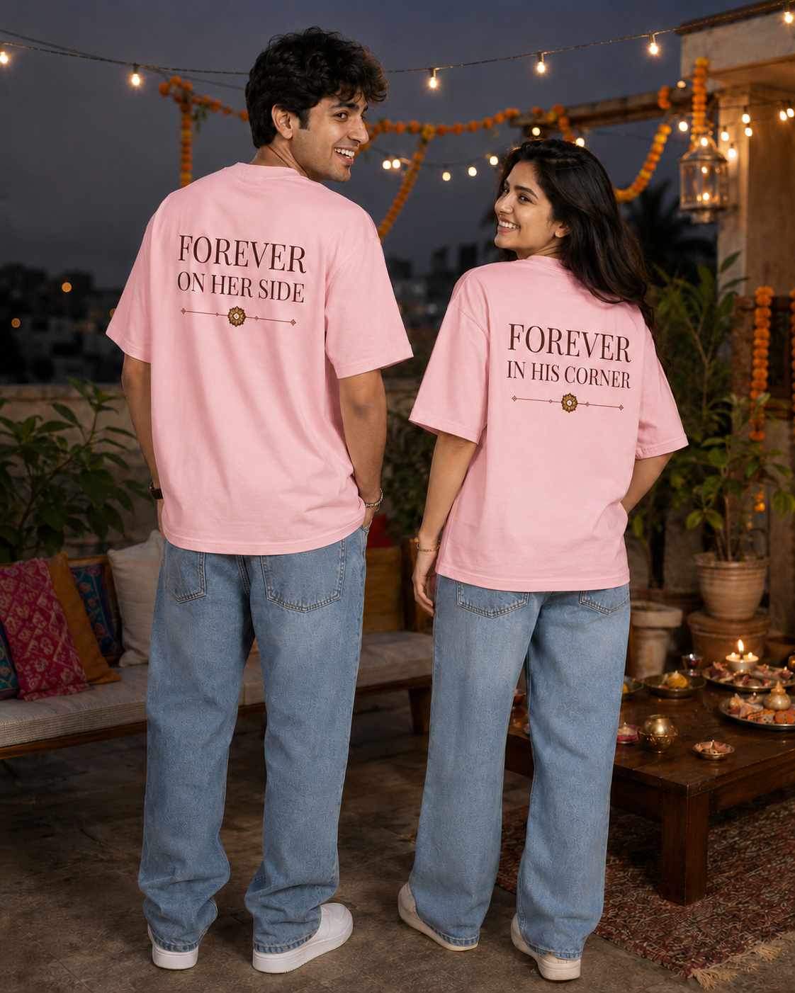 Brother - My First Protector / Sister - My Forever Blessing Personalised Unisex T-Shirt - Oversized - product gallery