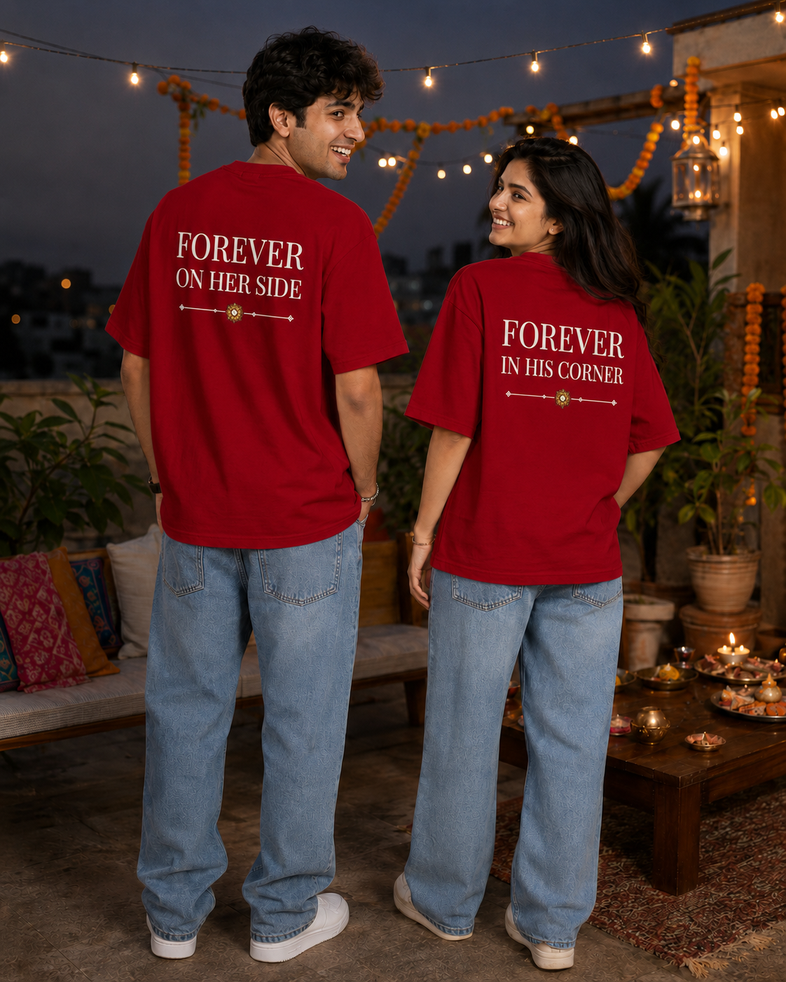 Brother - My First Protector / Sister - My Forever Blessing Personalised Unisex T-Shirt - Oversized - product gallery