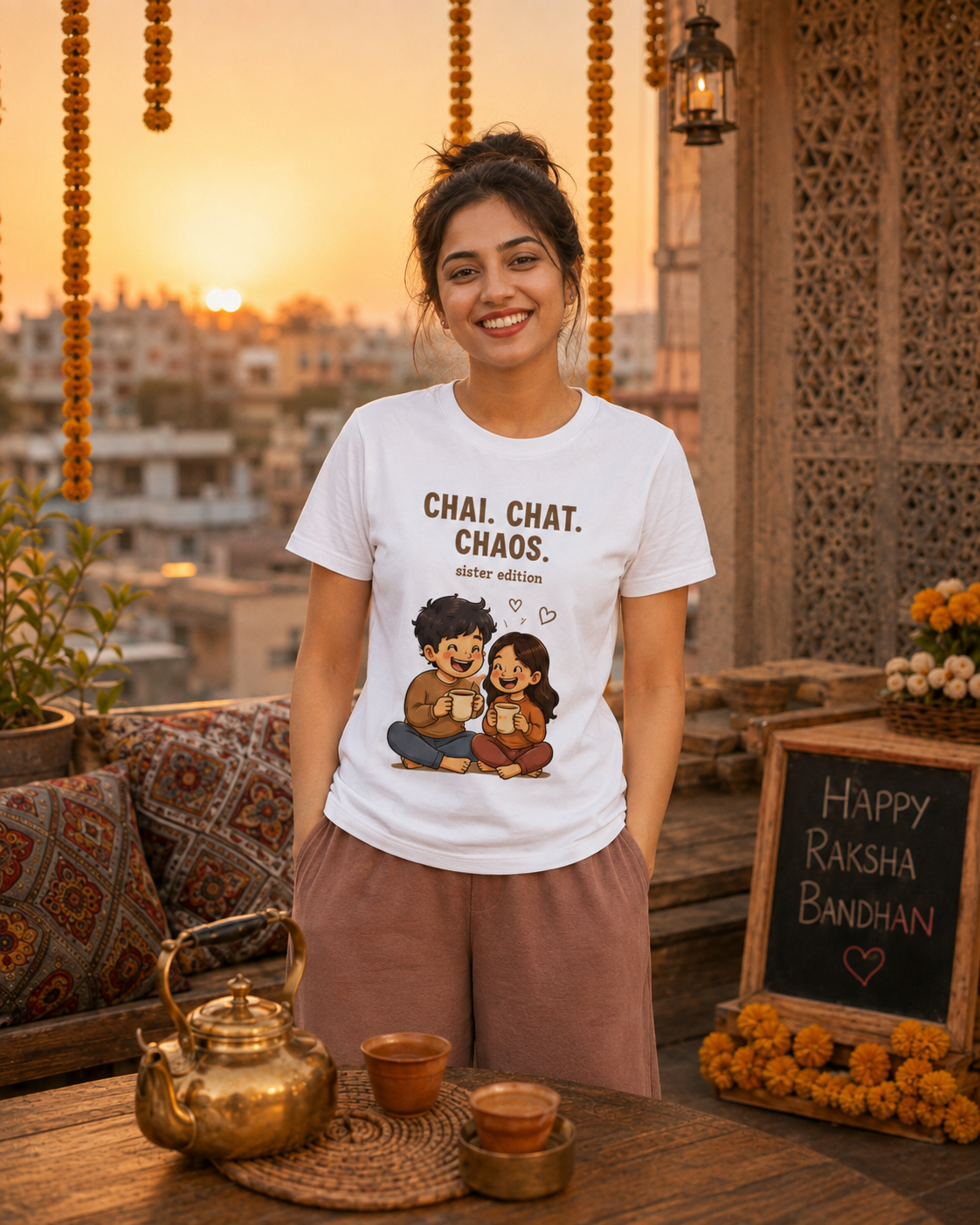 Chai. Chat. Chaos. Personalised Unisex T-Shirt - Regular Fit - product gallery