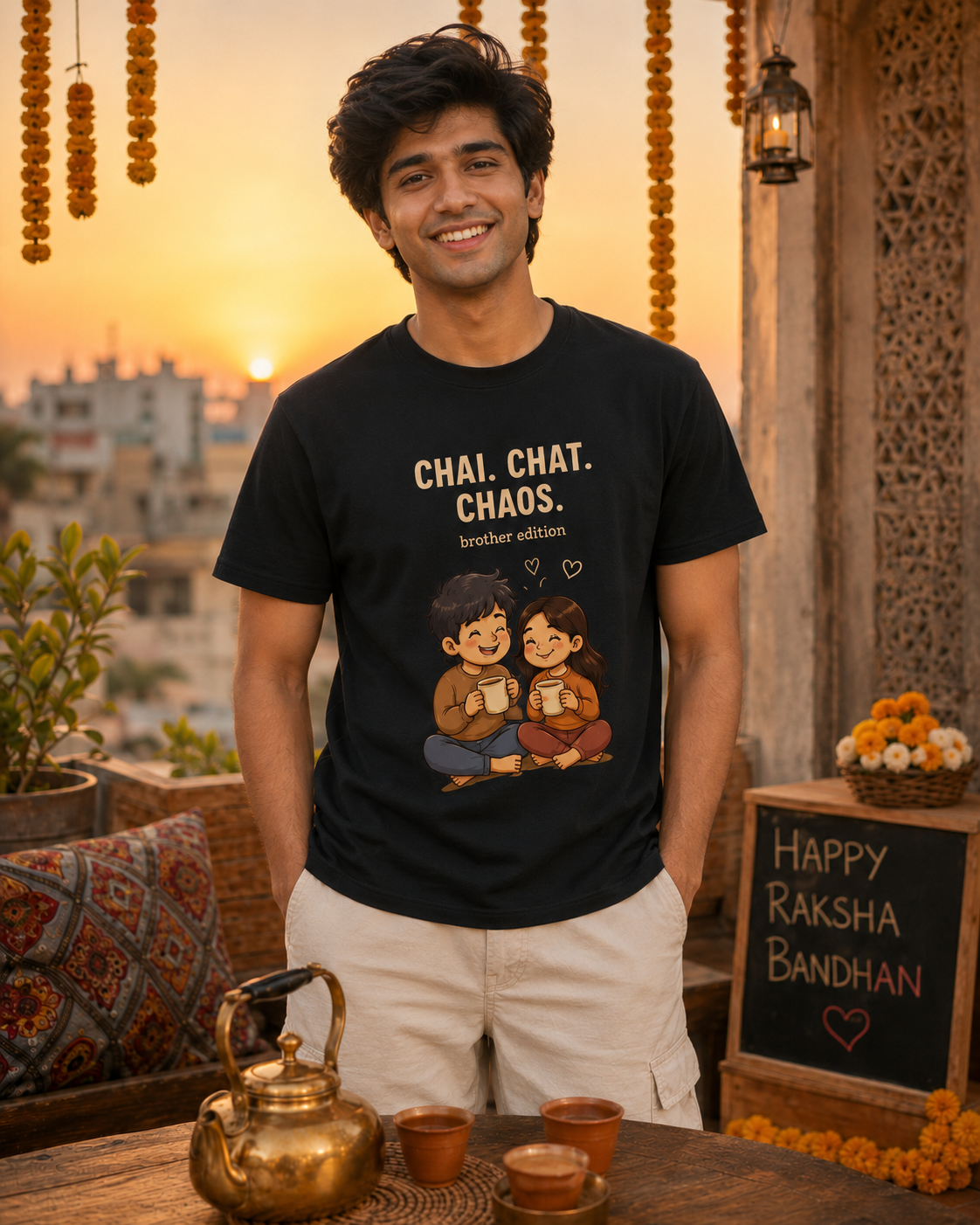 Chai. Chat. Chaos. Personalised Unisex T-Shirt - Regular Fit - product gallery