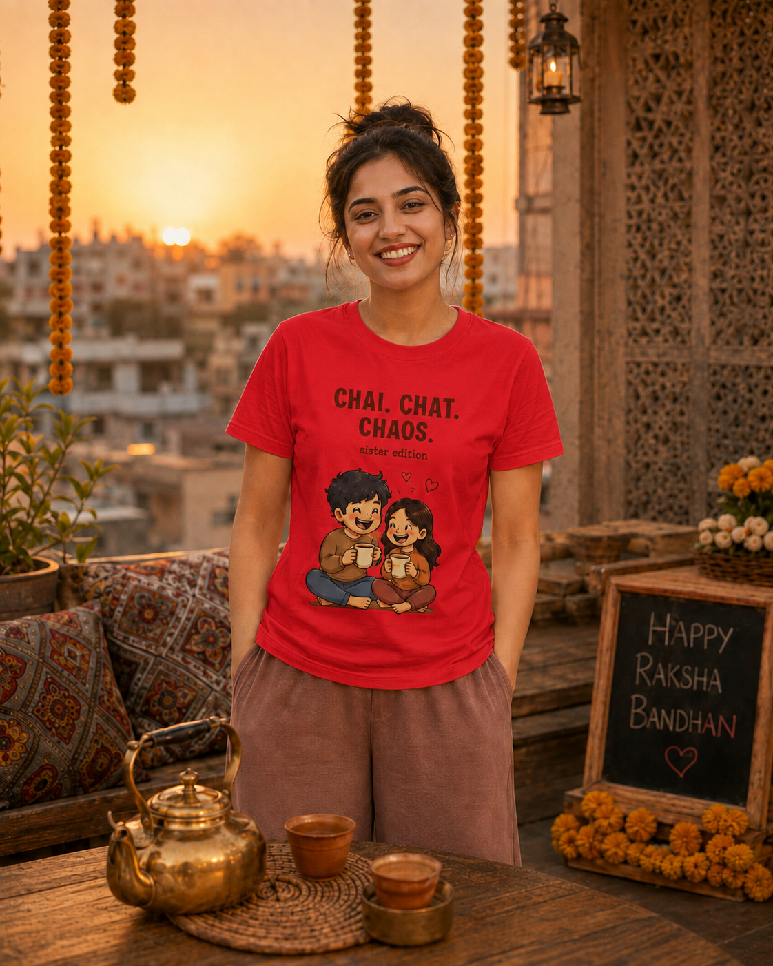 Chai. Chat. Chaos. Personalised Unisex T-Shirt - Regular Fit - product gallery