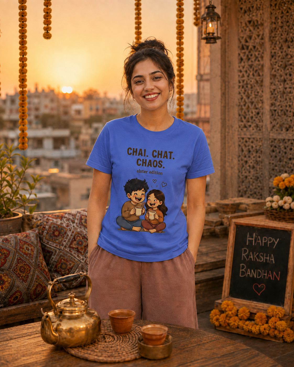 Chai. Chat. Chaos. Personalised Unisex T-Shirt - Regular Fit - product gallery