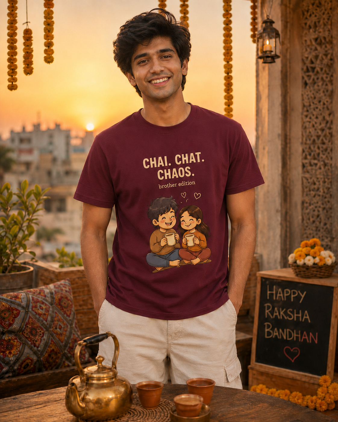Chai. Chat. Chaos. Personalised Unisex T-Shirt - Regular Fit - product gallery