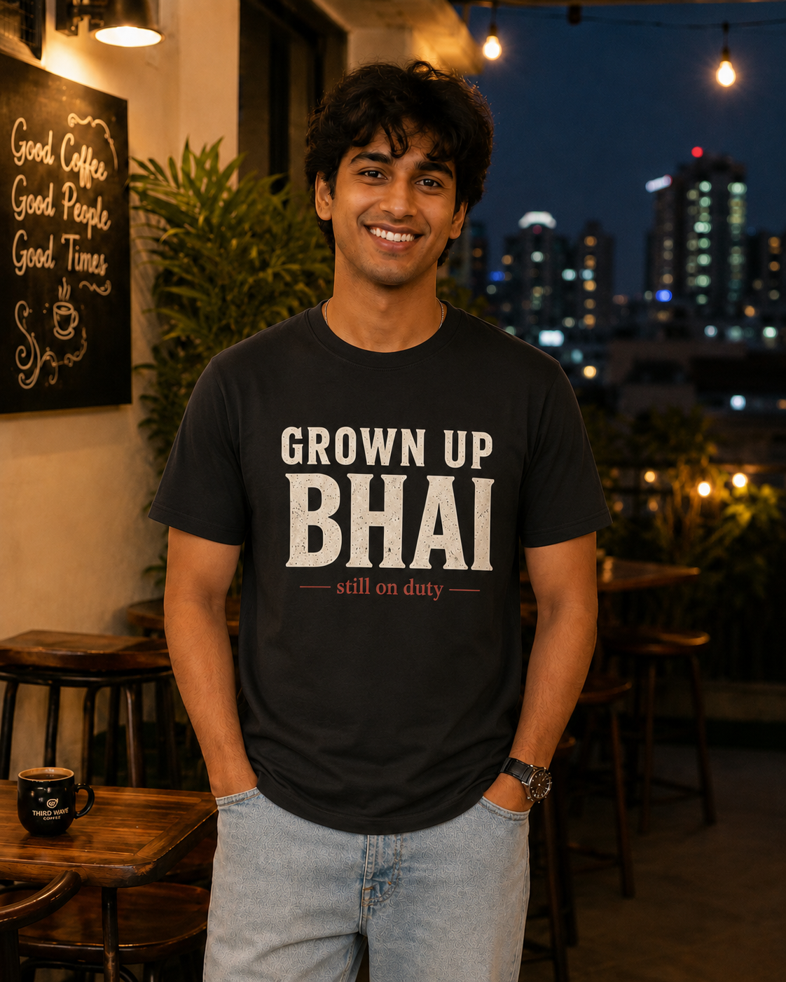 Grown Up Bhai / Grown Up Behen Personalised Unisex T-Shirt - Regular Fit - product gallery