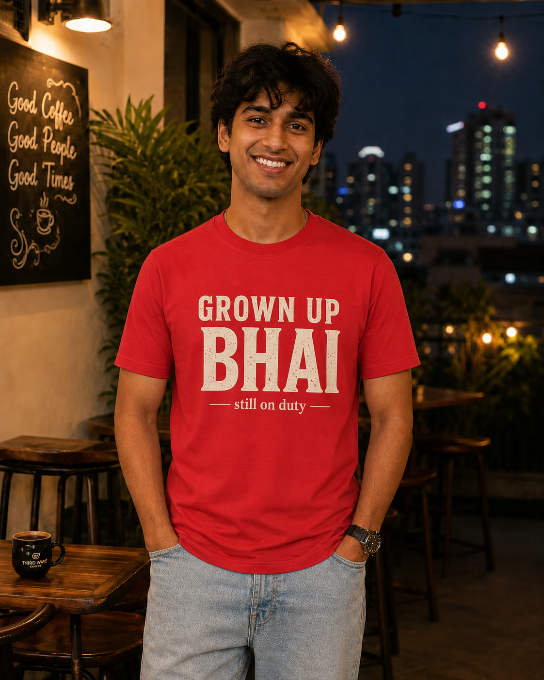 Grown Up Bhai / Grown Up Behen Personalised Unisex T-Shirt - Regular Fit - product gallery