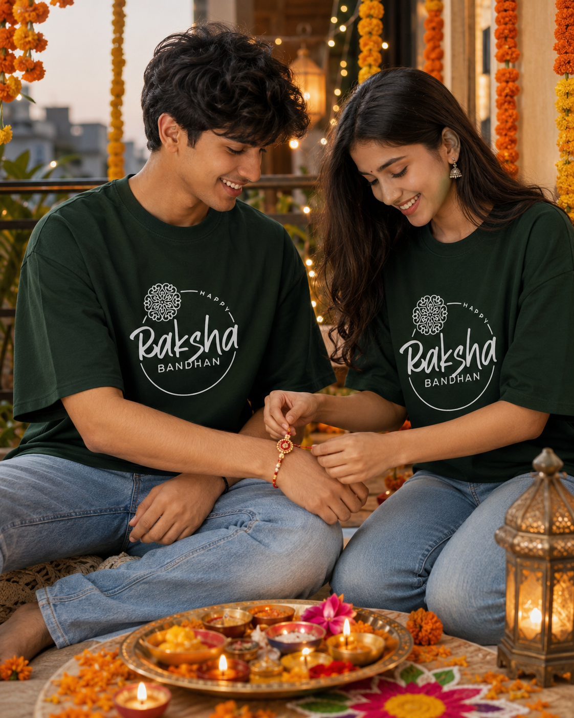 Happy Rakshabandhan Personalised Unisex T-Shirt - Oversized - product gallery