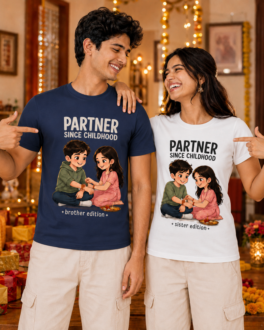 Partner Since Childhood Personalised Unisex T-Shirt - Regular Fit - product gallery