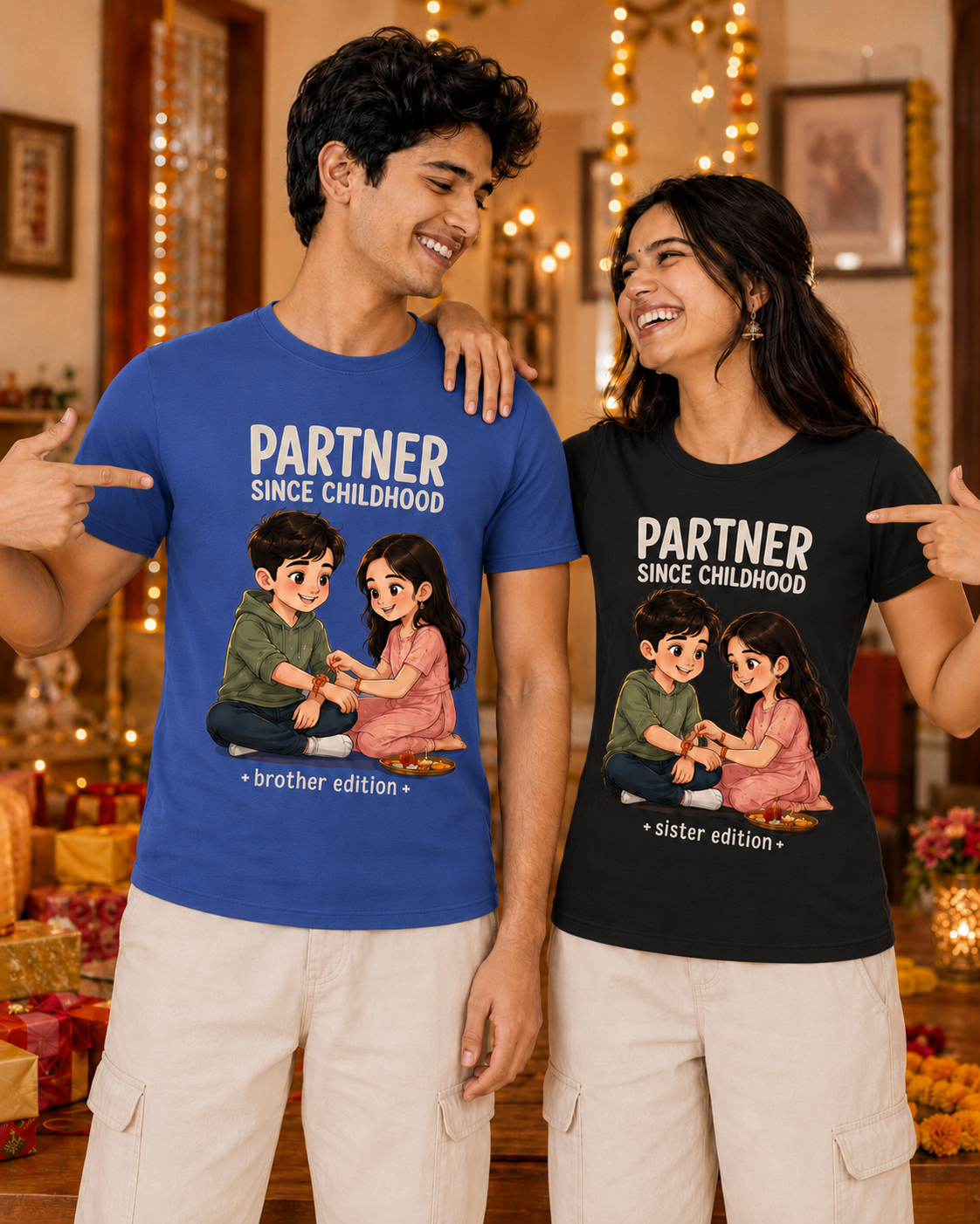 Partner Since Childhood Personalised Unisex T-Shirt - Regular Fit - product gallery