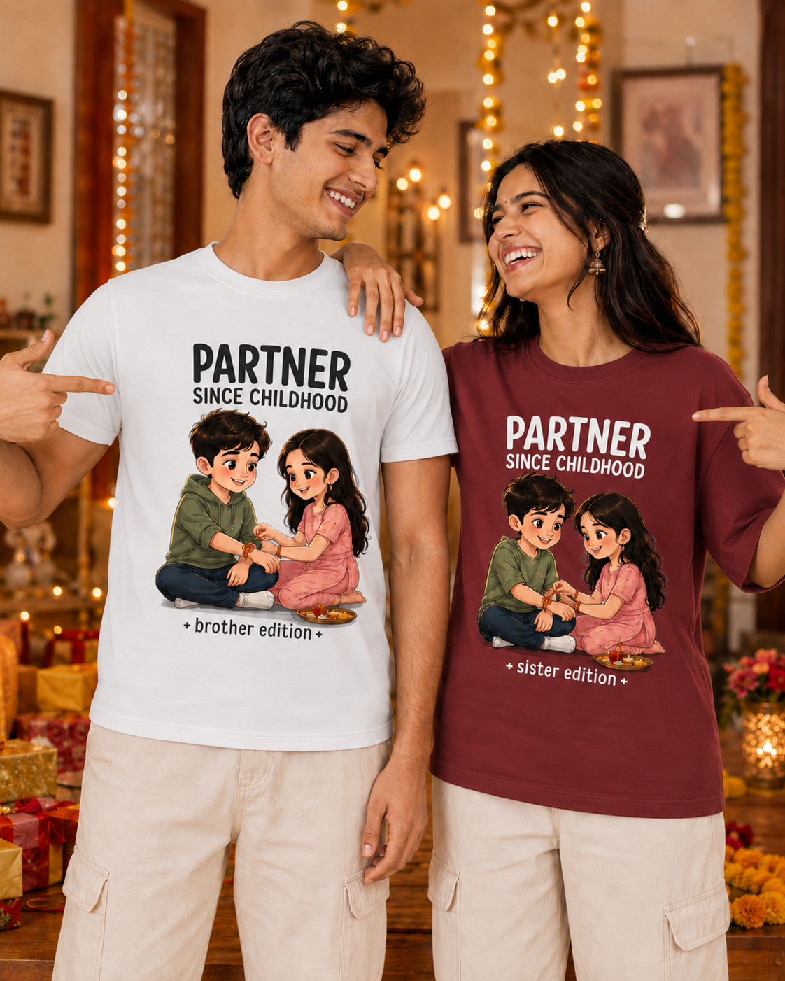 Partner Since Childhood Personalised Unisex T-Shirt - Regular Fit - product gallery